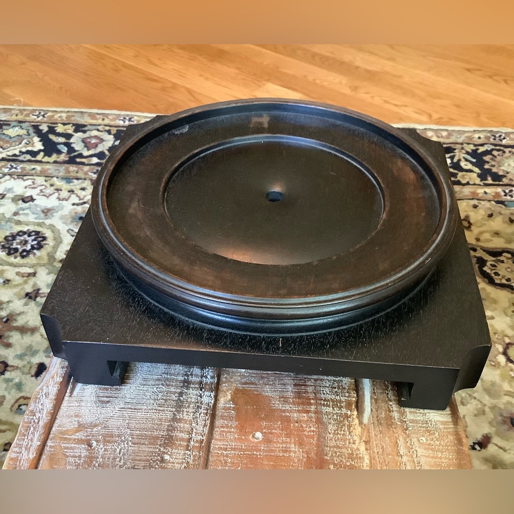 Mid-Century Retro Vintage Asian Wood Stand Base 10.5 “